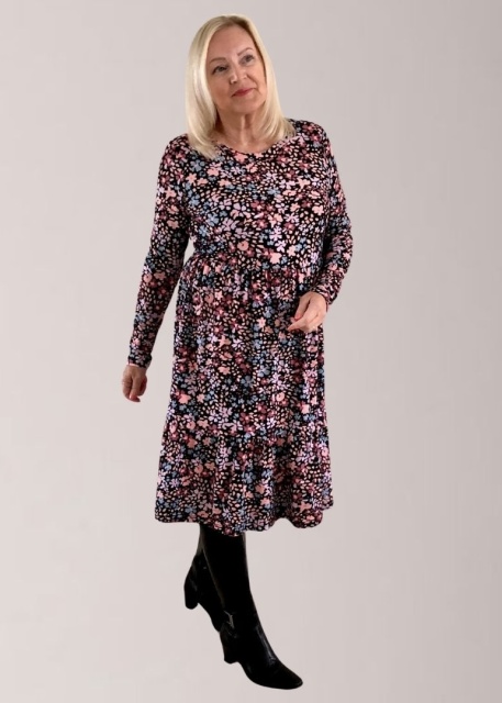 Mudflower Pink Floral Soft Touch Dress